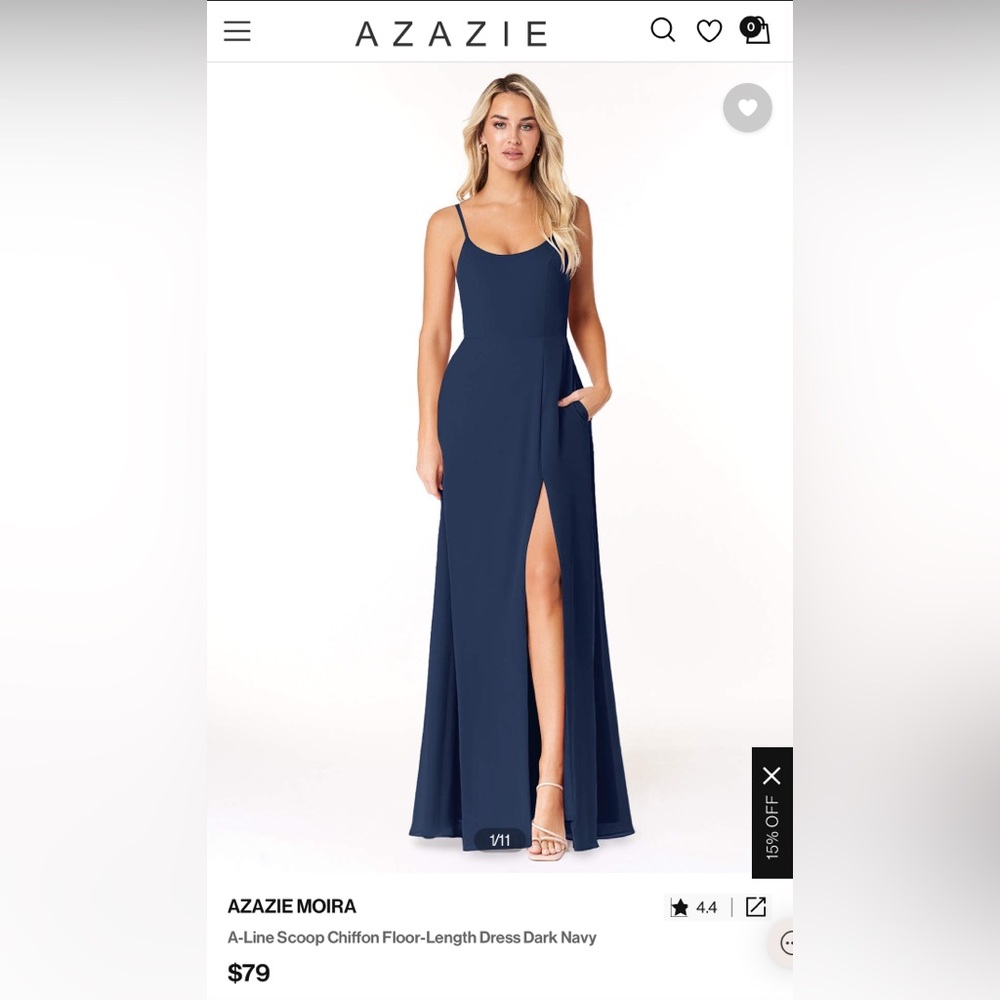 Azazie Moira Dark Navy Gown